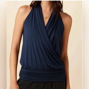 Amour Vert Agnes halter top in navy XXS